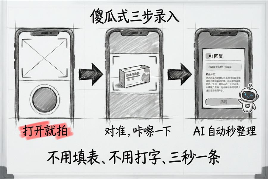 傻瓜式三步录入